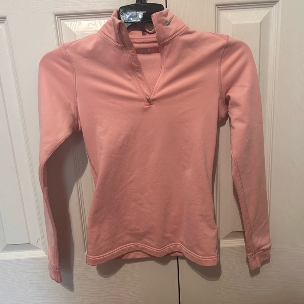 Light Pink Nike dri-fit quarter zip jacket